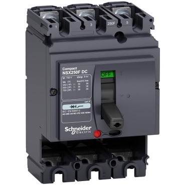 LV438203 - circuit breaker Compact NSX250F DC - 250 A - 3 poles - fixed - without trip unit, Schneider Electric