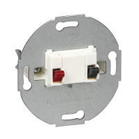 MTN466919 - Loudspeaker connection insert, 1-gang, polar white, Schneider Electric