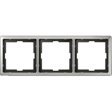 MTN481346 - Artec frame, 3-gang, stainless steel, Schneider Electric