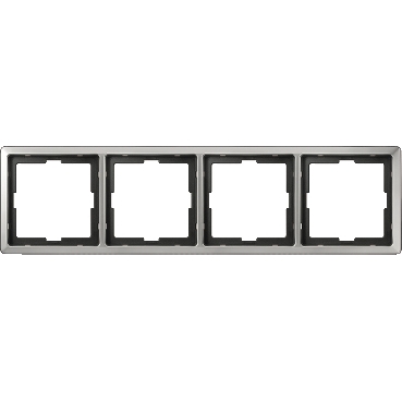 MTN481446 - Artec frame, 4-gang, stainless steel, Schneider Electric