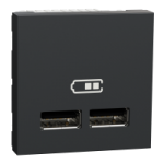 NU341854 - Noua Unica, Priza dubla incarcare USB 1A 2m antracit, NU341854, Schneider Electric