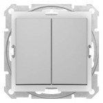 SDN0300460 - Sedna - 1pole 2-circuits switch - 10AX IP44 without frame aluminium, Schneider Electric