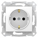 SDN3001721 - Sedna - single socket outlet, side earth - 16A screwl shutt, without frame white