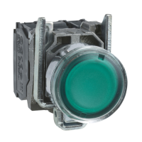 XB4BW3365 - buton ilum. complet incastrat verde diametru  22, revenire cu arc, 1NO+1NC <= 250 V, Schneider Electric
