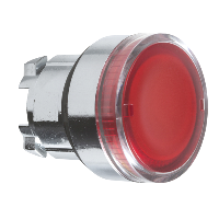 ZB4BW34 - cap de buton iluminat, incastrat, rosu, diametru 22, revenire cu arc, pt. becuri BA9s, Schneider Electric