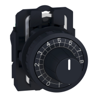 ZB5AD922 - buton rotativ moletat cap potentiometru - diametru  22 - negru - ax 6,35 mm, Schneider Electric