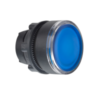 ZB5AH063 - cap buton luminos incastrat albastru, diametru 22 apasa-apasa pentru LED integral, Schneider Electric