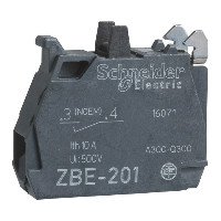 ZBE1016P - bloc contacte simplu pt. cap diametru 22, borna clema cu surub, praf de aur 1 NO, Schneider Electric