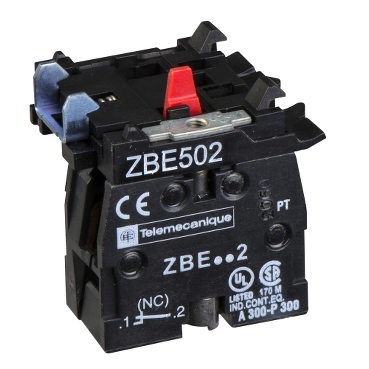 ZBE502 - single contact block for head diametru 22 1NC screw clamp terminal, Schneider Electric