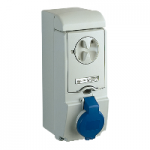83131 - Unika interlocked socket - 16 A - 2P + E - 200...250 V AC - IP44 - wall, 83131, Schneider Electric
