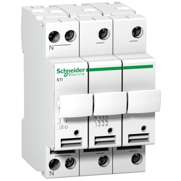 A9N15658 - Acti 9 - fuse-disconnector STI - 3 poles + N - 25 A - for fuse 10.3 x 38 mm, Schneider Electric