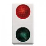 Indicator dublu cu lampa verde/rosie, 230V, System, Culoare Alba, GW20607