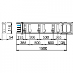 KSA250ED4156 - Canalis - Lungime Dreapta - 250 A - 1.5 M - 6 Trape Derivatie, KSA250ED4156, Schneider Electric