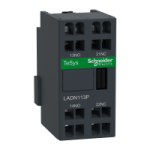 LADN113P - Auxiliary contact block,TeSys Deca,1NO+1NC,front mounting,spring terminals,EN 50012,for 3P and 4P contactors 20...80 A, LADN113P, Schneider Electric