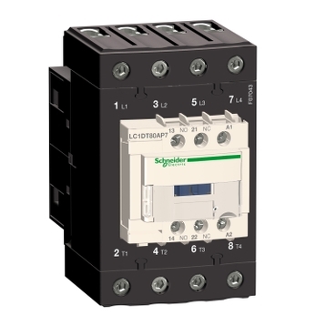 LC1DT80AP7 - TeSys D contactor - 4P(4 NO) - AC-1 - <= 440 V 80 A - 230 V AC 50/60 Hz coil, Schneider Electric