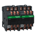 LC2D099B7 - Reversing contactor, TeSys Deca, 3P(3 NO), AC-3, 0 to 440V, 9A, 24VAC 50/60Hz coil, faston terminals, LC2D099B7, Schneider Electric