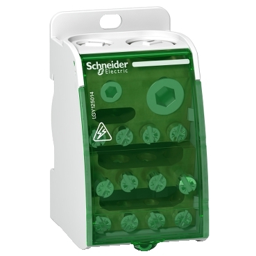LGY125014 - Linergy DS - screw distribution block 1P - 250A - 14 holes, Schneider Electric