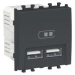 LMR9910003 - Easy Styl, Priza dubla incarcare USB, 2M, negru, LMR9910003, Schneider Electric