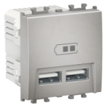 LMR9910004 - Easy Styl, Priza dubla incarcare USB, 2M, argintiu, LMR9910004, Schneider Electric