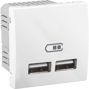 MGU3.418.18 - Priza dubla incarcare USB 2.1A alb, Schneider Electric
