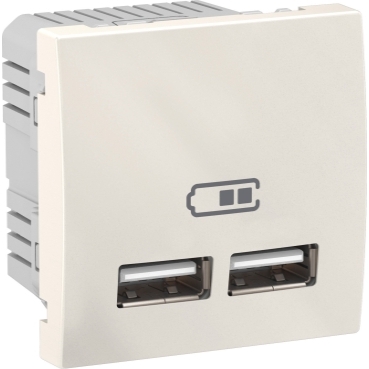 MGU3.418.25 - Priza dubla incarcare USB 2.1A fildes, Schneider Electric