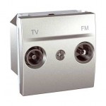 Priza TV/FM individuala, 2 Module, Culoare Aluminiu, MGU3.451.30, Schneider Electric