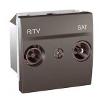 Priza R-TV/SAT de trecere, 2 Module, Culoare Grafit, MGU3.456.12, Schneider Electric
