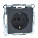 MTN2401-0414 - SCHUKO socket-outlet, screw terminals, anthracite, System M, Schneider Electric