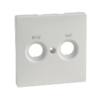 MTN299619 - Cen.pl. marked R/TV+SAT f. antenna sock.-out., pol. wht., Artec/Trancent/Antique, Schneider Electric