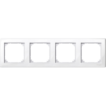 MTN478419 - M-Smart frame, 4-gang, polar white, glossy, Schneider Electric