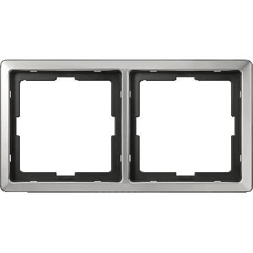 MTN481246 - Artec frame, 2-gang, stainless steel, Schneider Electric