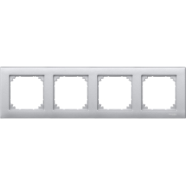 MTN486460 - M-PLAN frame, 4-gang, aluminium, Schneider Electric