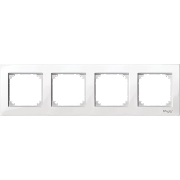 MTN515419 - M-PLAN frame, 4-gang, polar white, glossy, Schneider Electric