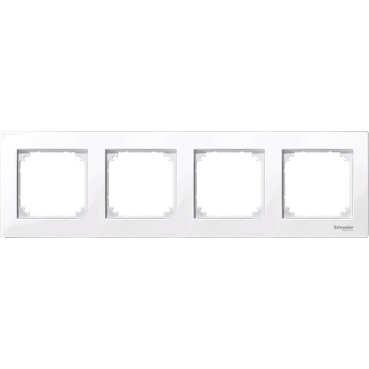 MTN515425 - M-PLAN frame, 4-gang, active white, glossy, Schneider Electric