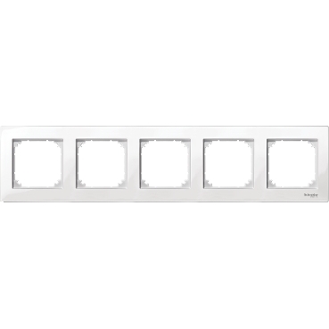 MTN515519 - M-Plan frame, 5-gang, polar white, glossy, Schneider Electric