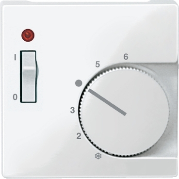 MTN534819 - Central plate f. room temp. ctrl insert w. switch, polar white, glossy, System M, Schneider Electric