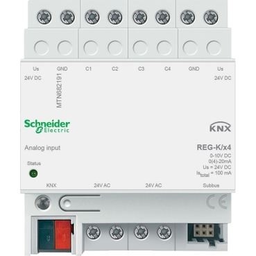 MTN682191 - Intrare analogica REG-K cvadruplu, gri deschis, Schneider Electric