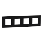NU600872 - Cover frame, New Unica Deco, 4 gangs, black, NU600872, Schneider Electric