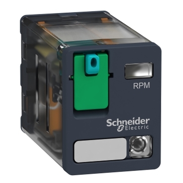 RPM22BD - releu de interfata - Zelio RPM - 2 C/O - 24 V c.c. - 15 A - cu LED, Schneider Electric