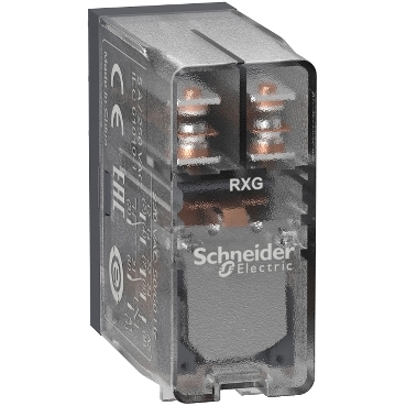 RXG25B7 - releu ambrosabil de interfata - Zelio RXG - 2 C/O transparent - 24 V ca - 5 A , Schneider Electric