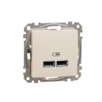 SDD112401 - Sedna Design, Priza incarcare USB A+A 2.1A bej, SDD112401, Schneider Electric