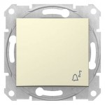 SDN0800147 - Sedna - 1pole pushbutton - 10A bell symbol, without frame beige, Schneider Electric
