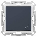 SDN0800370 - Sedna - 1pole pushbutton - 10A bell symbol, IP44 without frame graphite, Schneider Electric