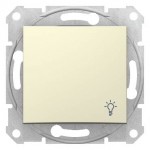 SDN0900147 - Sedna - 1pole pushbutton - 10A light symbol, without frame beige, Schneider Electric