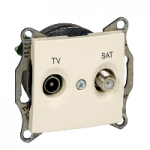 SDN3401647 - Sedna - TV-SAT ending outlet - 1dB without frame beige, Schneider Electric