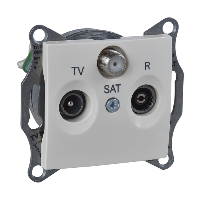 SDN3501347 - Sedna - TV-R-SAT ending outlet - 1dB without frame beige, Schneider Electric