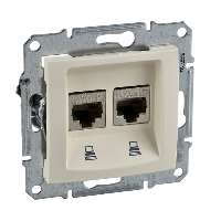 SDN4400147 - Sedna - double data outlet - RJ45 cat.5e UTP without frame beige, Schneider Electric