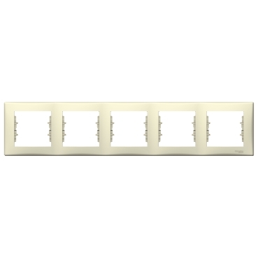 SDN5800947 - Sedna - horizontal 5-gang frame - beige, Schneider Electric
