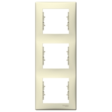 SDN5801347 - Sedna - vertical 3-gang frame - beige, Schneider Electric