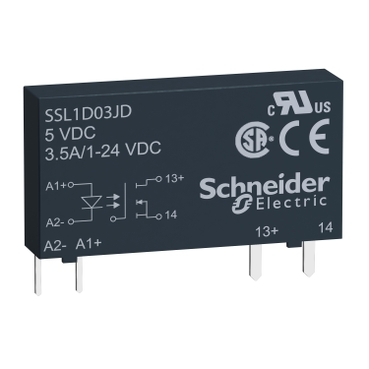 SSL1D03BD - releu static,ambrosabil,intrare 15-30 V cc, iesire 1-24 V cc, 3.5A, Schneider Electric